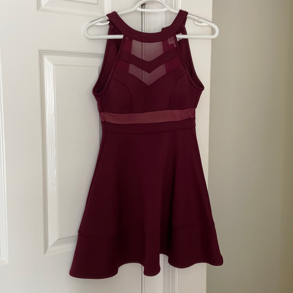 Maroon mini dress